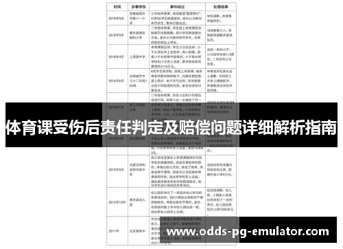 体育课受伤后责任判定及赔偿问题详细解析指南